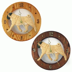 Pug Wood Clock Fawn - Picture 1 of 1