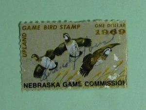 1969 Nebraska Game Bird Habitat Duck Hunting Stamp License...Free Shipping! - Picture 1 of 1