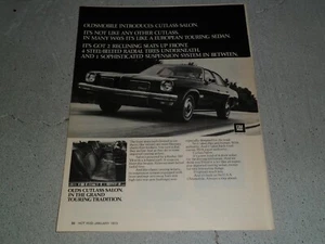 1973 OLDSMOBILE CUTLASS SALON #2 AD / ARTICLE - Imagen 1 de 1