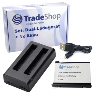 Dual USB Ladegerät + Akku passend für IS360X2B kompatibel mit Insta360 ONE X2 - Bild 1 von 5