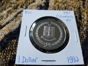 British Virgin Islands 1 Dollar 1992 Columbus Cu-Ni Proof Strike - xv - Picture 1 of 2