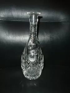 VINTAGE LEAD CRYSTAL DECANTER WITH ROSE & DIAMOND PATTERN NO STOPPER - Picture 1 of 2