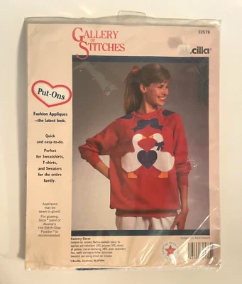 Antigo Kit Bucilla Galeria de Pontos Apliques Put-Ons Country Geese #32578 - Imagem 1 de 4