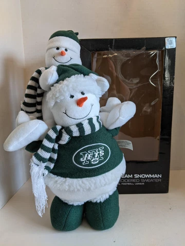 NFL 18" Team Snowman New York Jets Embroidered Sweater Decor Christmas Buddy's Cover
