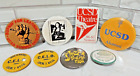 Set 8 seltene Vintage UCSD University of California San Diego Pinback Buttons Pins