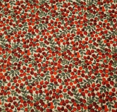 35" Treasured Traditions Quilting Treasures Christmas Berries Ecru - Image 1 of 2