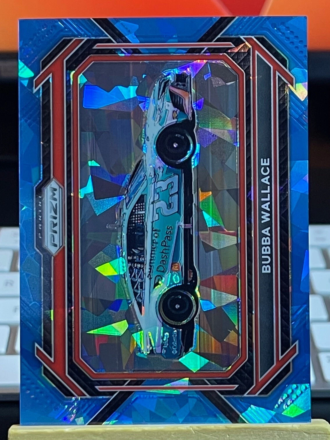 BUBBA WALLACE 🏎️ 2024 Panini Prizm Racing Carolina Blue CRACKED ICE #8/25