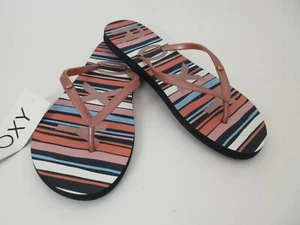 Roxy Damen-Flip-Flop-Sandale Guppy-Stil mehrfarbige Streifen neu mit Etikett - Bild 1 von 5