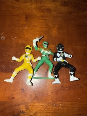 Lote de 3 figuras Mighty Morphin Power Rangers 1994 3" amarillo verde negro Foto 1 de 4