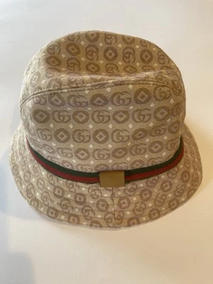 GUCCI Original GG Monograma Fedora Niños Pequeño 52cm 20.5 pulgadas Nuevo en Caja con Etiquetas $365 Foto 1 de 4