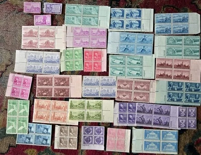 Vtg Mint Block Booklet ALL 115 Unused Stamp blocks + 1 2 3 4 7 9 Cent Collection - Image 1 of 4