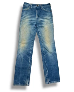 Vintage Rustler Jeans Mens 29x30 boot zipper Western Straight Leg Distressed 80s - Picture 1 of 9