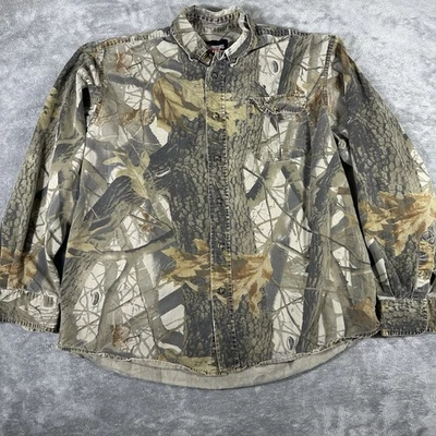 Outfitters Ridge Camo Button Up Shirt Men's Large Real Tree Front Pocket Cotton - Image 1 of 4