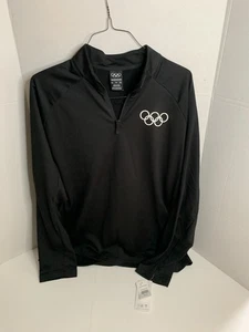 Olympia Jacke Herren XL schwarz Half Zip Olympisches Komitee Warm Up Zip - Neu Neu mit Etikett - Bild 1 von 10