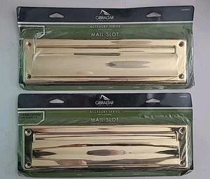 2 Gibraltar MS00BR03 Spring Loaded Polished Brass Mail Slots (B3-D18) - Picture 1 of 7