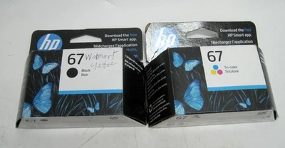 Set of 2 - HP 67 Black & Tri Color Ink Cartridge for DeskJet 1255, 2700, 4100 - Image 1 of 2