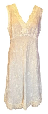 Vestido de Boda Vintage Creazioni Lino Hecho en Italia Macramé Estilo Boho Encaje Talla M Foto 1 de 4