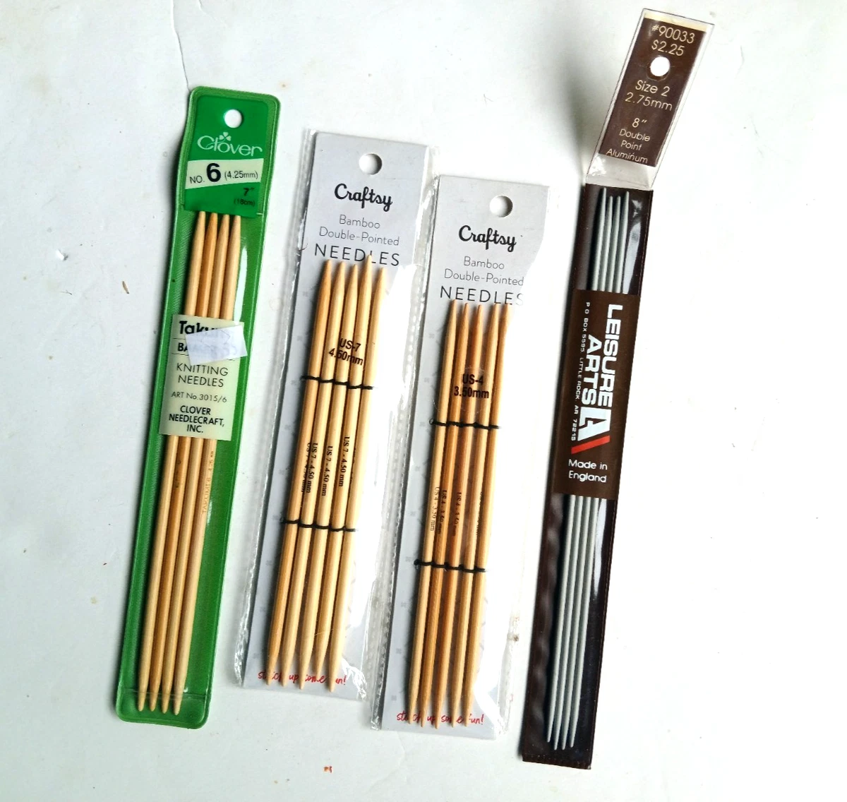 Clover Aiguille/tricot Dble Pt.bambou 12.5cm 2.25mm -unit