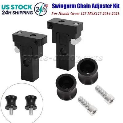 Billet Swingarm Chain Adjuster Kit w/ Spools for Honda Grom 125 MSX125 2014-21 Foto 1 de 4