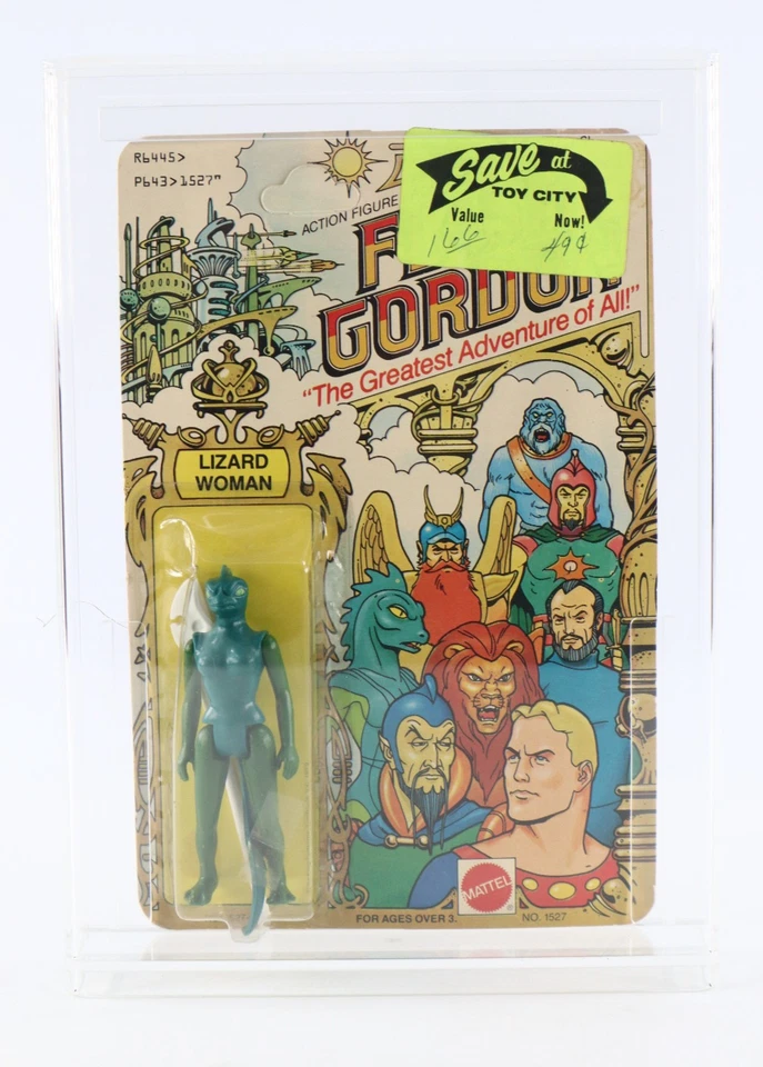 Figura de acción Mattel Flash Gordon Lizard Woman 1979 de colección sellada con estuche de acrílico Foto 1 de 4