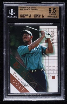 2003 SP Authentic Winner's Scorecard /3499 Tiger Woods #69 BGS 9.5 GEM MINT - Image 1 of 2