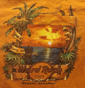 Camiseta Hard Rock Café Naranja Nassau Bahamas XXL - Love All Serve All, Sunset - Imagen 1 de 7
