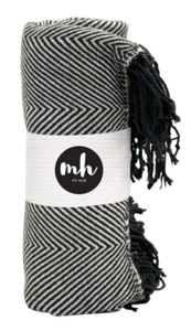 My Hub Homewares Acrylic Throw Rug Black and White . Bedroom / Lounge - Picture 1 of 9