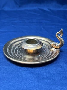 Vintage MCM CHASE BRASS CO. Koi Fisch Einzel Kerzenhalter - Bild 1 von 14