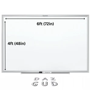 NEW Quartet S537 48"x72" 4'x6' Melamine Whiteboard - Aluminum Frame White Board - Picture 1 of 11