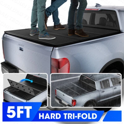Cubierta rígida de plataforma triple plegable para camioneta Honda Ridgeline 2017-2025 plataforma de 5 ft EE. UU. Foto 1 de 4