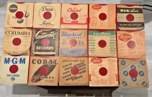 Vintage 78 RPM Record Album Sleeves~15 Different ~ Various Labels ~ Very Old - Foto 1 di 6