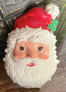 Hallmark PIN Christmas Vintage SANTA FACE w/ Holly Plastic Brooch - Picture 1 of 2