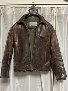 AERO LEATHER Riders Jacket casual authentic outer Men's Brown Horsehide 2502TY - Picture 1 of 7