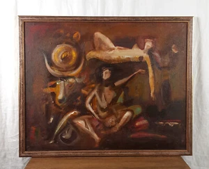 La violación de Europa, pintura al óleo mitológica original, Zeus como toro - Imagen 1 de 10