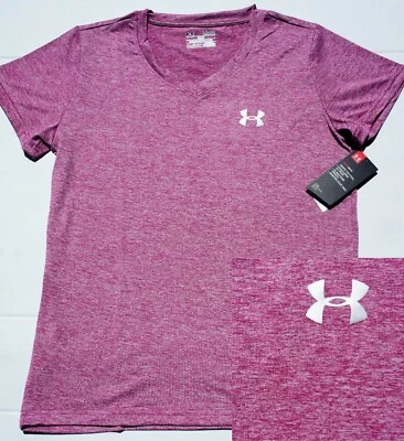NEW Women Under Armour Twisted Tech Loose Gym Logo V-Neck T-Shirt Tee S-XXL, NWT - Image 1 of 4