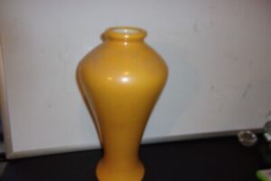 13" TALL Vintage ORANGE Chinese Porcelain Vase NO PROBLEMS