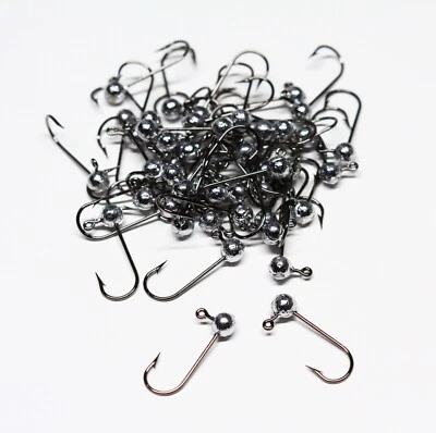 DR. BS CUSTOM TACKLE Unpainted 1/32oz. (#10 Hook) Round Head No Collar Lead Jigs Crappie Panfish