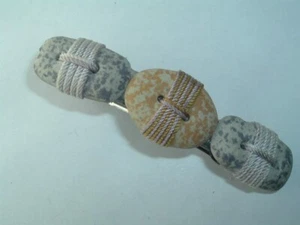VINTAGE STONE BUTTON HAIR BARRETTE UP DO HAIR ACCESSORY - Picture 1 of 2