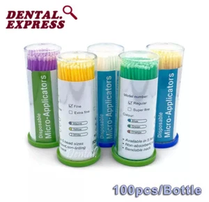 100pcs Dental Micro Brushes Disposable Applicator Brush Tips Sticks Regular fine - Picture 1 of 9