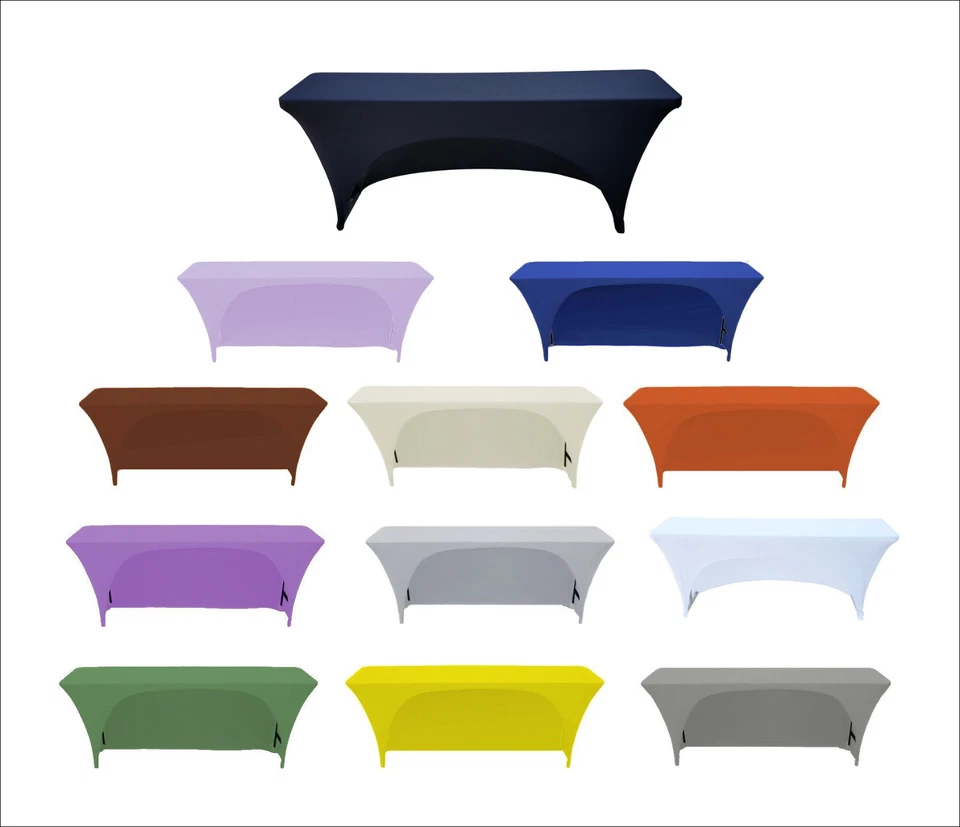 Paquete de 2 cubiertas de mesa de entrenamiento elásticas de 6 pies y 18 pulgadas de ancho de Banquet Tables Pro Foto 1 de 4