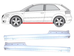 Juego de chapa de reparación de umbral completo de 2 puertas para Audi A3 2003-2013 / L+R - Imagen 1 de 2