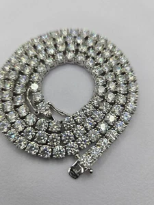 14.2ct Moissanite Tennis Chain in 925 Sterling Silver – 142 x 3mm Stones - Picture 1 of 3