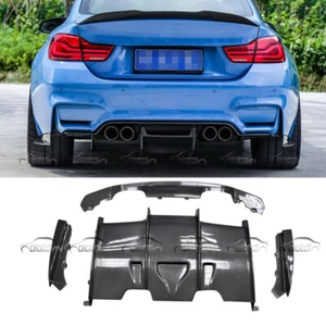 For 2015-2020 BMW F82 F83 M4 PSM Style Carbon Fiber Rear Bumper Diffuser Lip  - Picture 1 of 12