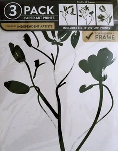 3 Stück INDEPENDENT ARTISTS Blumen ungerahmte Papierkunstdrucke (für 8"x10" Rahmen) - Bild 1 von 3