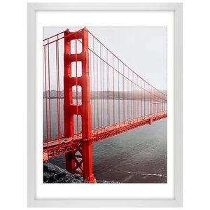 18x24 Picture Frame Displays 16x20 with Mat Wide Molding White - Picture 1 of 7