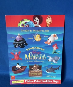 McDonalds Walt Disney The Little Mermaid Happy Meal Vtg Translite Ad Sign Poster - Picture 1 of 6