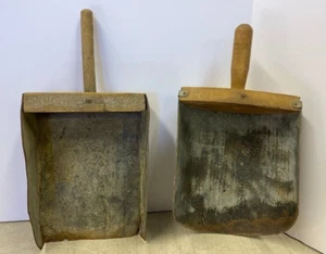 Vintage Antique Primitive Hand Made Grain Feed Scoop Lot of 2 Farm Tool Tools - Picture 1 of 8