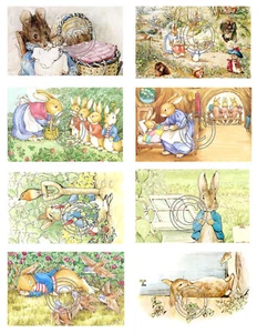 Beatrix Potter Vintage Stickers Peter Rabbit 16 Different Stickers Peel & Stick - Picture 1 of 3