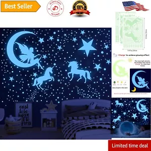 Whimsical Glow in the Dark Unicorn and Star Set - Perfect for Kid's Bedrooms - Picture 1 of 9