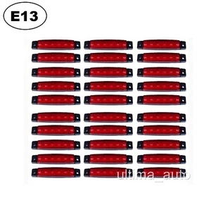 30 X SEGNALATORE LUCE INGOMBRO 6 LED SMD 12V 12 VOLT ROSSO CAMION FANALE LATERAL - Picture 1 of 7